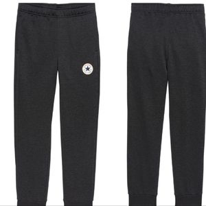 Converse All-Star Chuck Taylor Core Jogger Pants Logo Patch Boys Large Black NEW